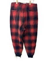 Hunting Pants Genuine Boat Sail Drill Mens 32 Wool Thick Red Plaid Vintage 60s