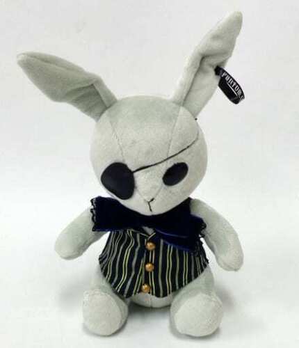 Peluche lapin amer étiquette majordome noir Funtom KUROSHITSUJI 2017 sans boîte - Photo 1 sur 1