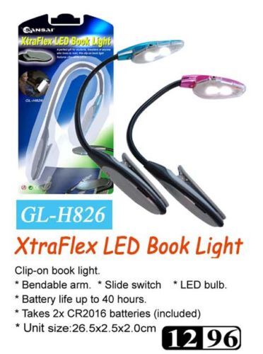 BOOK-LIGHTS-LED-FLEXIBLE-ARM-HIGH-QUALITY-LOT-OF-TWO-12-MONTH-WARR