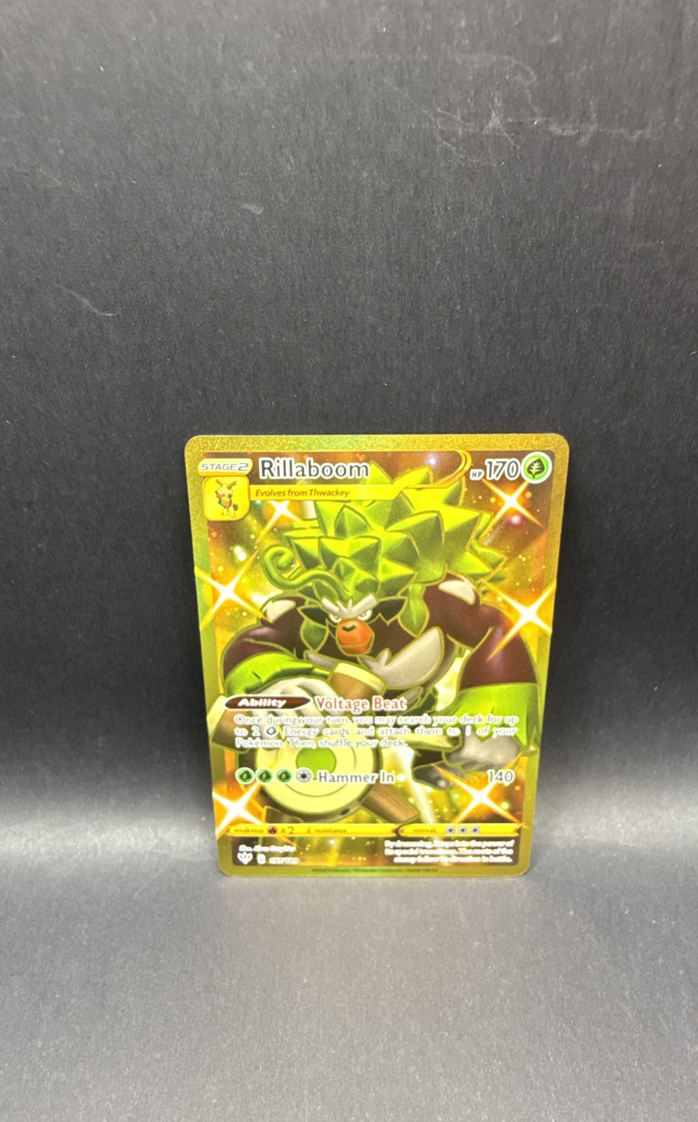 Pokémon TCG Rillaboom (Secret) 197/189 Swsh03: Darkness Ablaze Full Art Holo NM