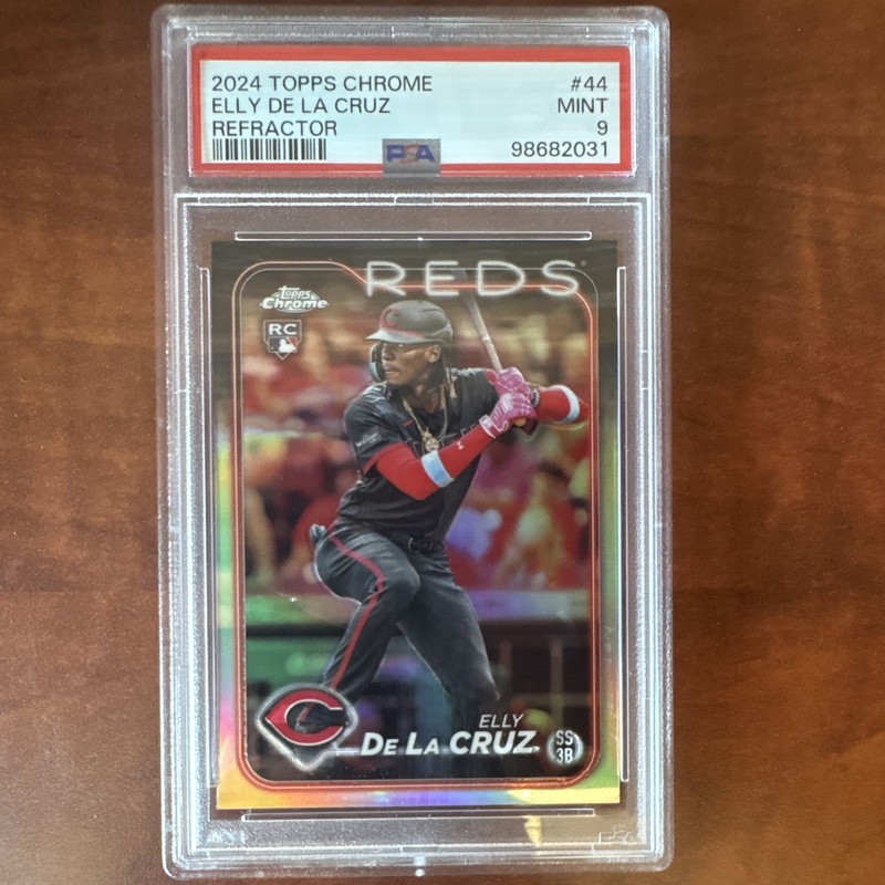 Topps Chrome 2024 Elly De La Cruz Rookie Refractor #44 Cincinnati Reds PSA 9