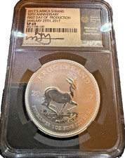 2017 Silver South Africa KRUGERRAND NGC SP69 signed by TUMI TSEHLO FDOP