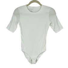 Everlane Supima Cotton Bodysuit Short Sleeve White XS