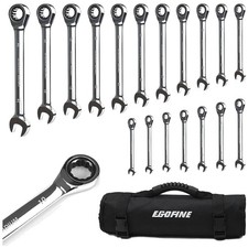 18pc Metric Wrench Set, Chrome Vanadium Steel, Ratchet Gears