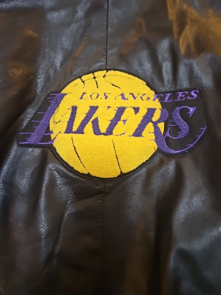VTG Los Angeles Lakers Pro Player NBA Men's Leather Jacket size XL - Image 3 of 4