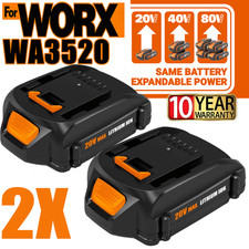 2pack For WORX 20V Extend Lithium-ion Battery 20 Volt WA3520 WA3525 WA3575 WG155