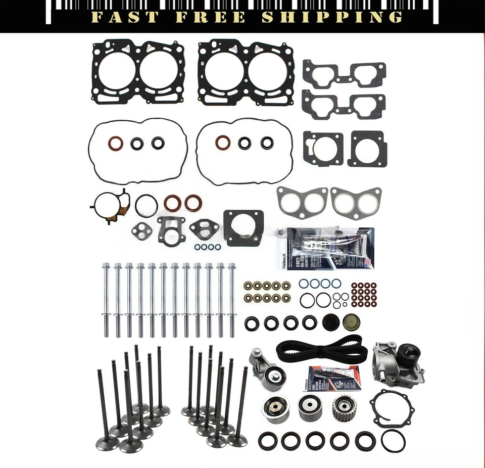 Head Gasket Bolt Valve Kit Timing Belt Water Pump Fit 99-03 Subaru 2.5 SOHC EJ25 Foto 2 de 3