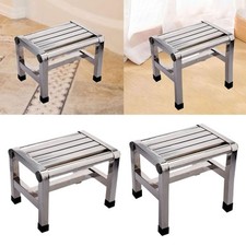 Shower Stool Metal Step Stool Stable Stainless Steel Shower Bench Foot Rest for