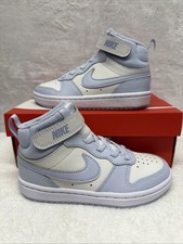 Nike Court Borough Mid 2 PSV Kids Size 11c Platinum White Sneakers