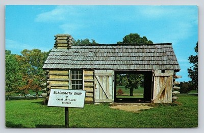 Vintage Valley Forge PA Blacksmith Shop Knox Artillery Brigade Postcard 1960s