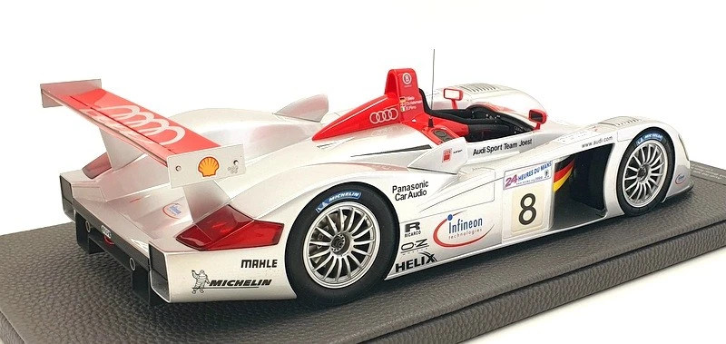 Top Marques 1/18 Scale TOP106A Audi R8 NR.8 Le Mans 2000 - Silver - Image 2 of 4