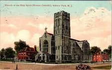 1915, Catholic Church of the Holy Spirit, ASBURY PARK, New Jersey Postcard