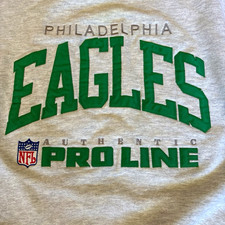 Vintage Russell NFL Pro Line Authentic Philadelphia Eagles Gray Sweatshirt L