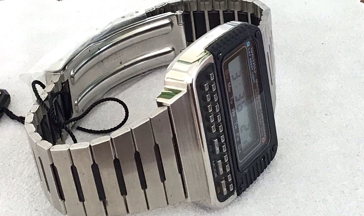 セイコー C439-5010 カリキュレータ 動作未確認 c439 1981 NOS Seiko C439-5010 LCD Calculator Watch + original