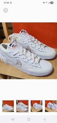 Nike Blazer Low Sacai White 7.5 Mens Sneakers