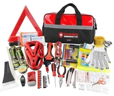  Car Emergency Kit,Premium Roadside Assistance Essentials with Jumper Red