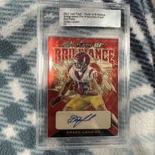 2022 Leaf Flash - Flash of Brilliance Autographs Drake London #FB-DL1...