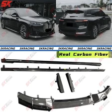 For BMW iX M60 2023-25 Carbon Fiber Front Rear Lip Side Skirts Spoiler Body Kits