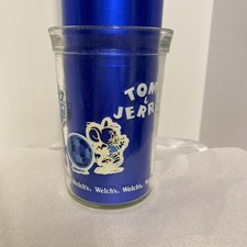 Vintage 1991 Tom and Jerry Soccer Welch&rsquo;s Jelly Jar Drinking Glass 4"