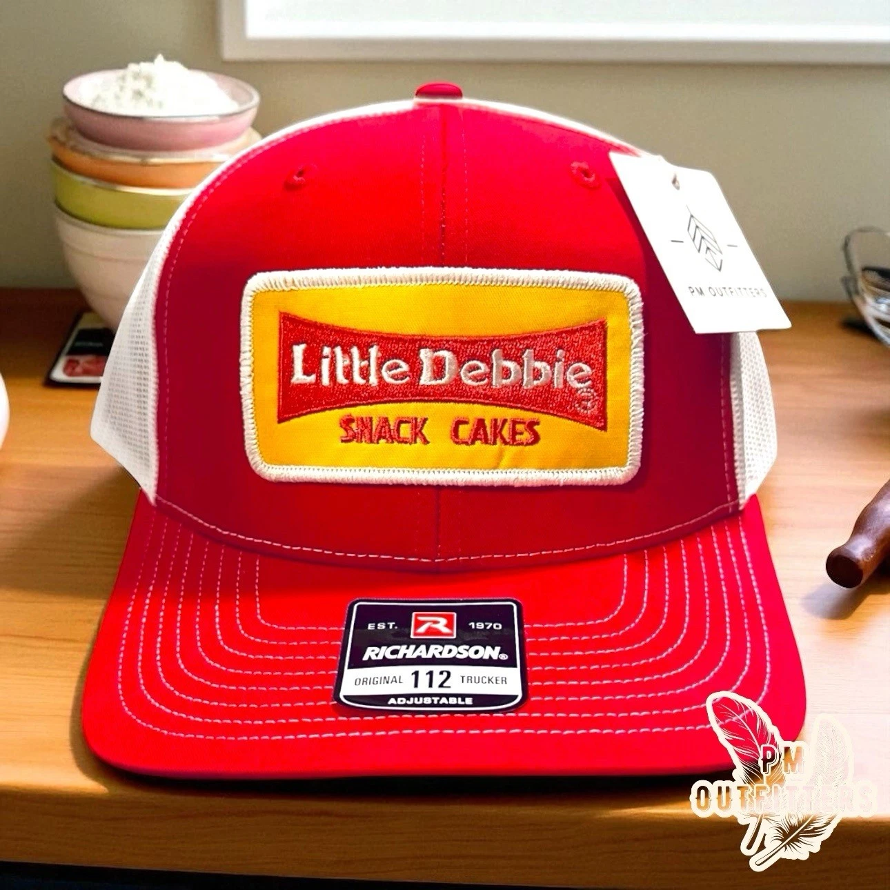 Vintage Little Debbie Snack Cakes Patch Retro Richardson 112 Trucker Red & White