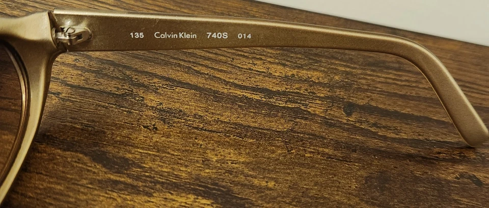 Gafas de sol Calvin Klein 740S marcos dorados 50 19-135 hechas en Italia excelentes lentes Foto 3 de 4