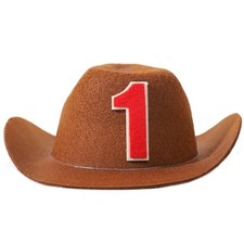 1st Birthday Cowboy Trumpet Hat for Baby Toddler Party Red