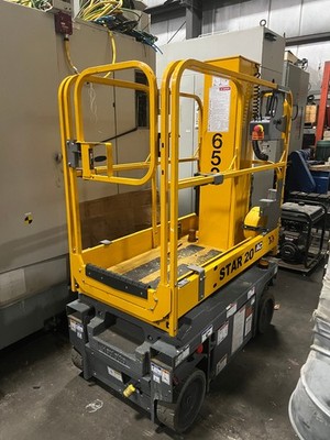 HAULOTTE STAR 20 SCISSOR LIFT, 19' MAST HEIGHT, NEW BATTERIES