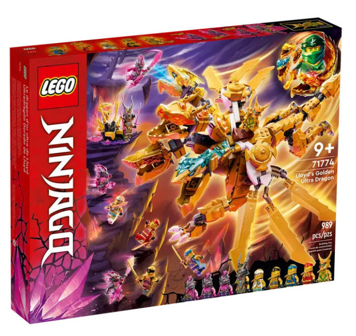 LEGO 71774 NINJAGO Lloyd’s Golden Ultra Dragon 989pcs Brand New SEALED