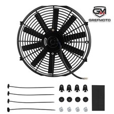 12 Slim Radiator Cooling Fan 12v 8-blade Universal Cartruck