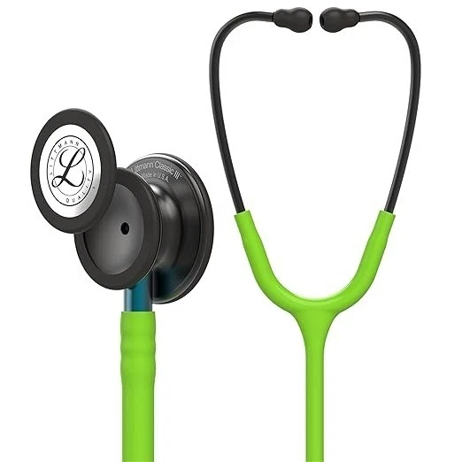 3M Littmann Classic III Stethoscope 5875 Smoke Lime Green Double Head Medical - Image 2 of 4