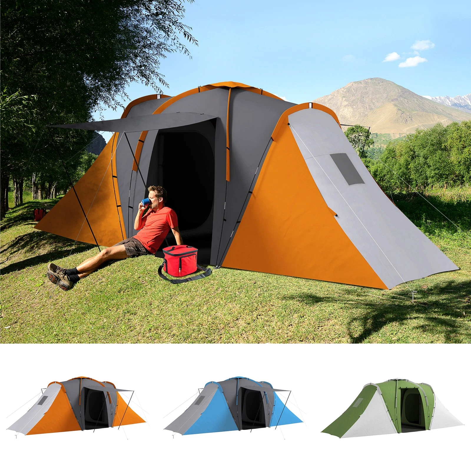 4-6 Man Large Camping Tent with 2 Bedroom and Living Area
Opens in a new window or tab