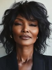 Short Bob Black Wig with Bangs Lace Front 100 Human Hair Wigs for Women 13x4