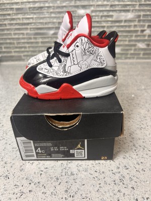 Nike Air Jordan Dub Zero Retro White Black Red BRED Baby Toddler Sneaker Size 4C