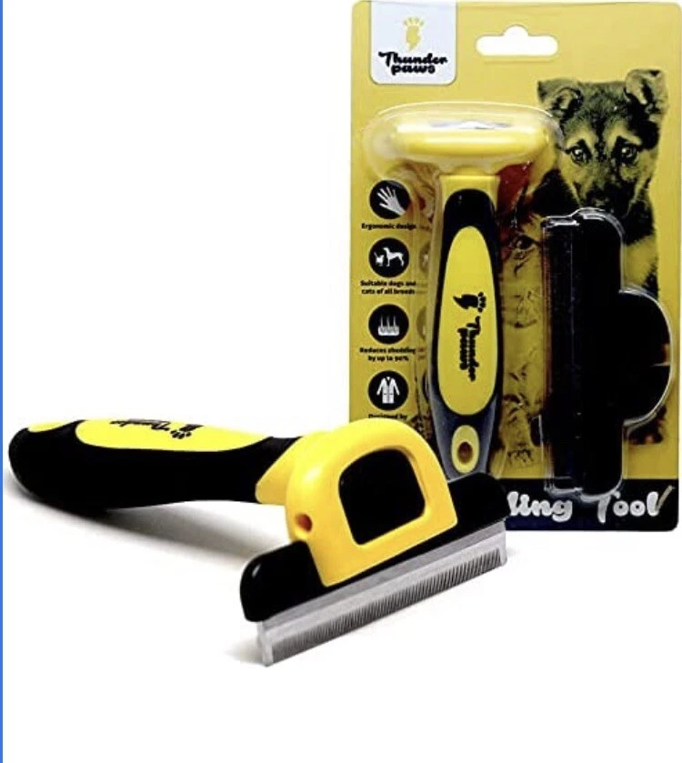 Thunderpaws Best Professional Deshedding Tool and Pet Grooming Brush D-Shedz