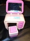 VINTAGE 1977 BARBIE VANITY WITH SEAT & PERFUME BOTTLES #2150