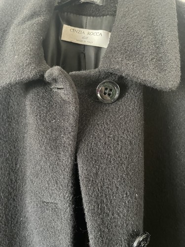 CINZIA ROCCA ALPACA COAT, Made In Italy, Black, Size 10 - Picture 10 of 12