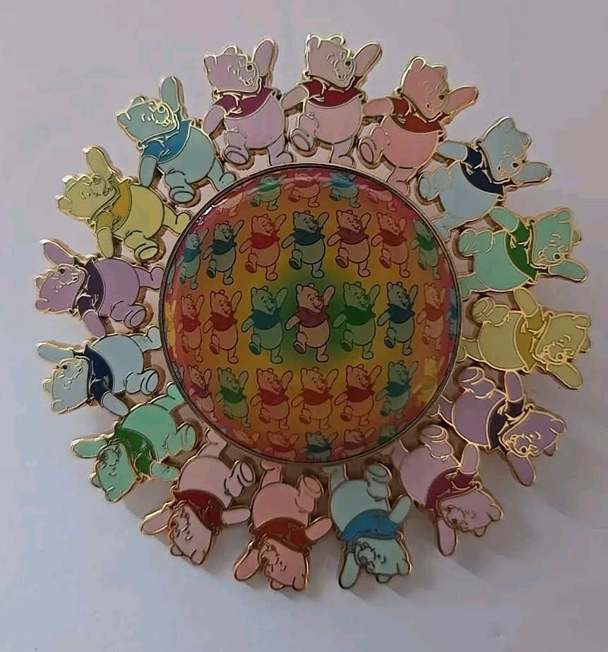 Disney Featured Artist Rainbow Winnie the Pooh Jumbo Spinner LE 750 Pin