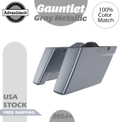 Gauntlet Gray Metallic Fit 2014+ Harley Advanblack No Cutout Stretched Saddlebag