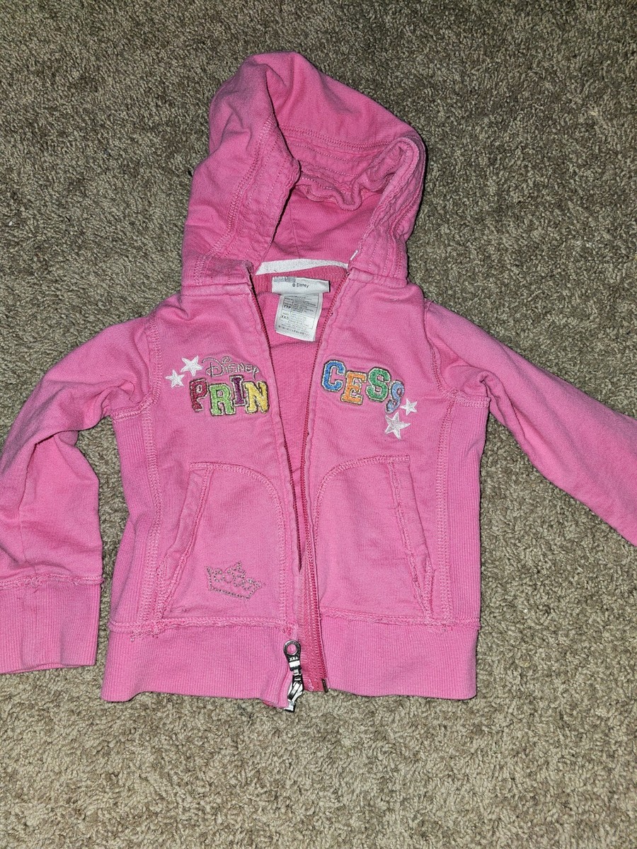 Vintage Disneyland Resort Princess Fleece Hoodie Girls Size Medium Pink NWT