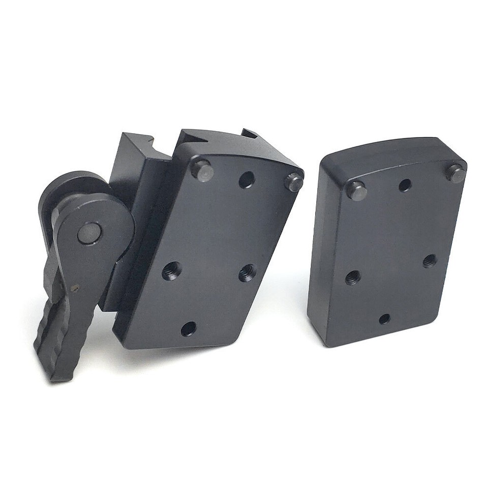 Aluminum RMR Red Dot Riser Mount - QD Auto Lock Picatinny Rail Base, Black