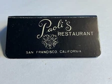 Vintage Matchbook Paoli's Restaurant San Francisco CA Wood Matches Made in Italy