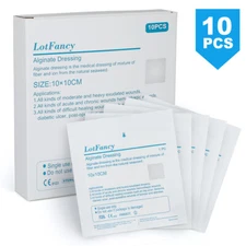 10pcs Calcium Alginate Wound Dressing Pads 4x4 Patches Non-Stick Padding Sterile