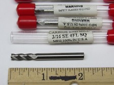 QUALITY 3/16" 4-FLUTE SINGLE END CENTER CUTTING END MILLS (5 PCS)