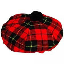 Men's Wallace TAM o' SHANTER Bonnet Beret Balmorals Tartan Tammy Hat