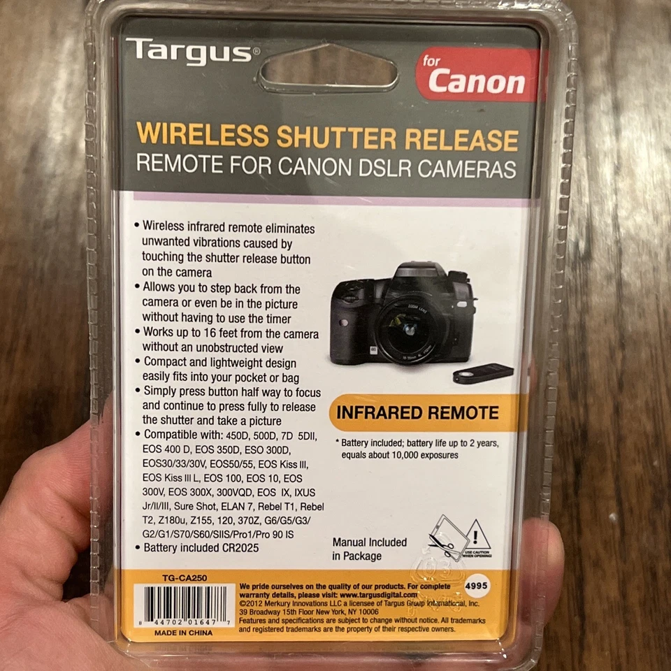 Targus Wireless Shutter Release - Infrared Remote For Canon DSLR Cameras - NEW - Image 2 of 4