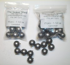 1-1/2 oz cannon ball sinkers - choice of quantity  - FREE SHIPPING