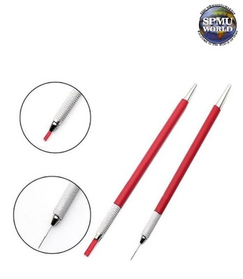 Microblading Pen Liner - Manueller Tattoo Augenbrauen Nadeln Halter, ROT leicht