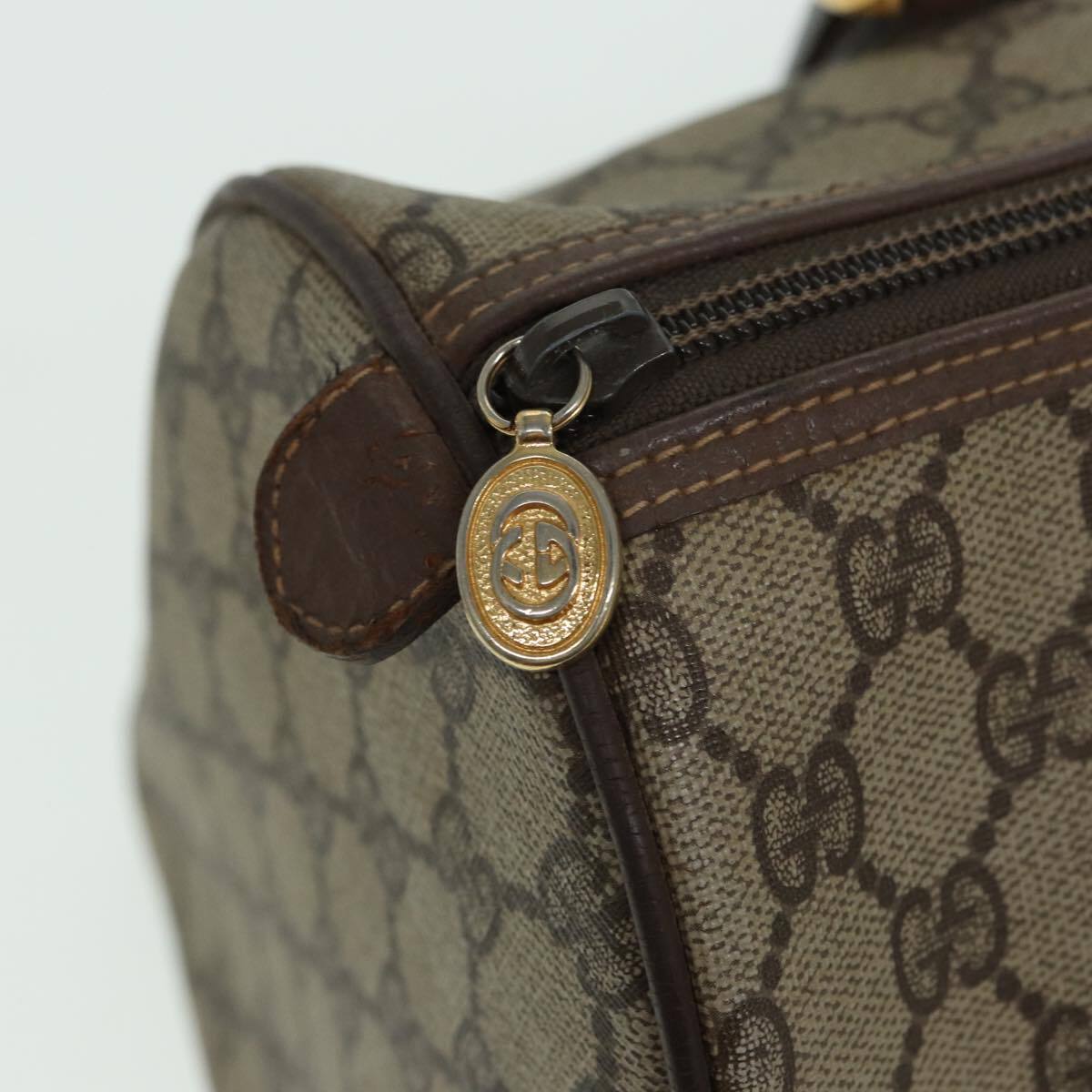 GUCCI GG Supreme Boston Bag PVC Beige 002 123 6842 Auth GUCCI GG Supreme Boston Bag PVC Beige 002 123 6842 Auth