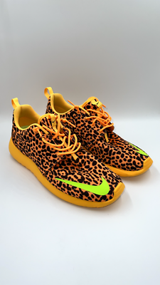 Men's Sz 9.5 Nike Roshe Run FB Orange Leopard (RARE) - 580573-838