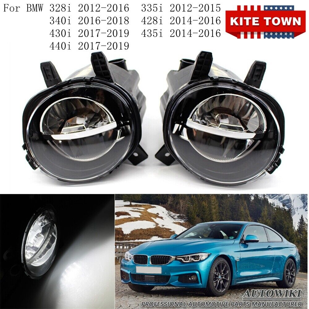 Pair LED Fog Light Lamps For BMW 3 Series F30 F35 LCI 320i 328d